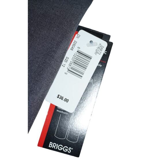 Briggs New York Gray Dress Pants – Size 12 – NWT – Classic Fit, Stretch - Picture 2 of 6